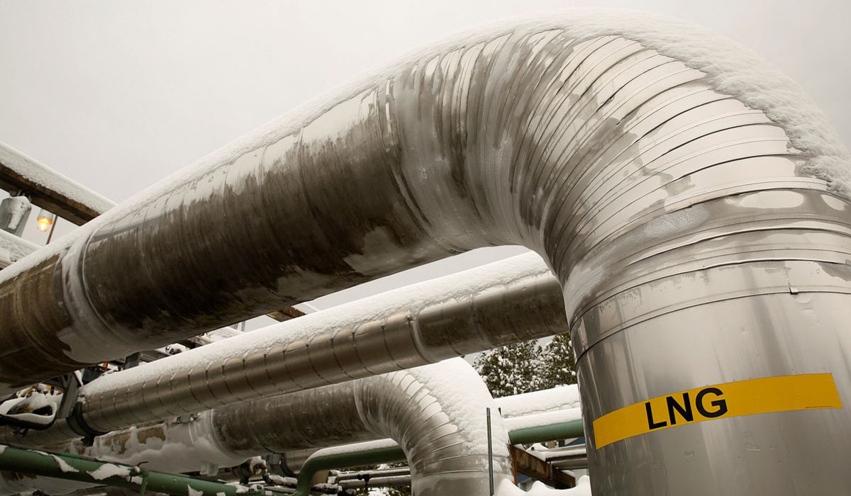 Snow covered gas transfer lines